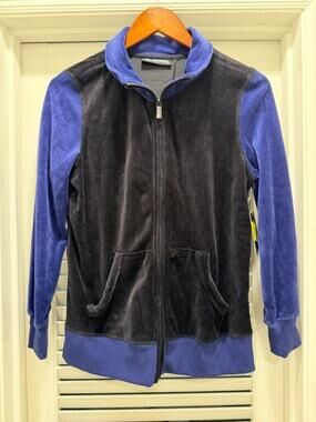 NWT Activology Women's Purple and Black Velour Activewear Jacket | Size‎ PM